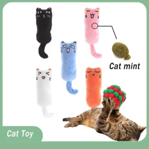Catnip plush toy for kittens, interactive and teeth-grinding