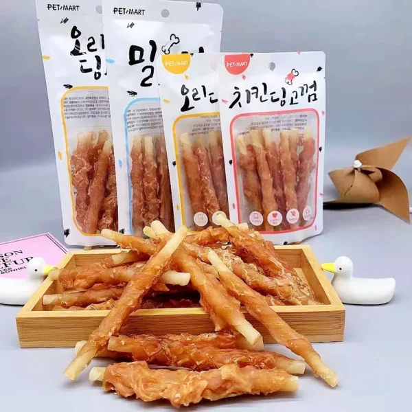 200g Dog Snacks Bite-Resistant Chicken Meat and Cowhide for Training