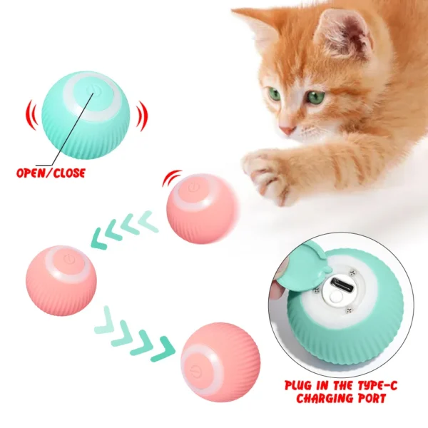 USB Charging Electric Rotating Jumping Ball Pet Toy for Cats and Dogs