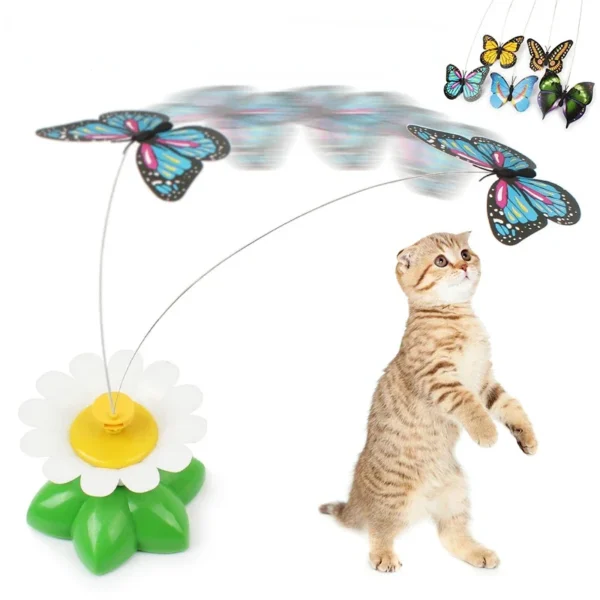 Automatic Rotating Electric Cat Toy Butterfly and Bird Shape for Kittens and Dogs